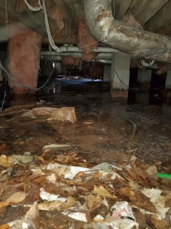 Crawl space flood assessment for Commercial Water Damage Restoration in Raleigh